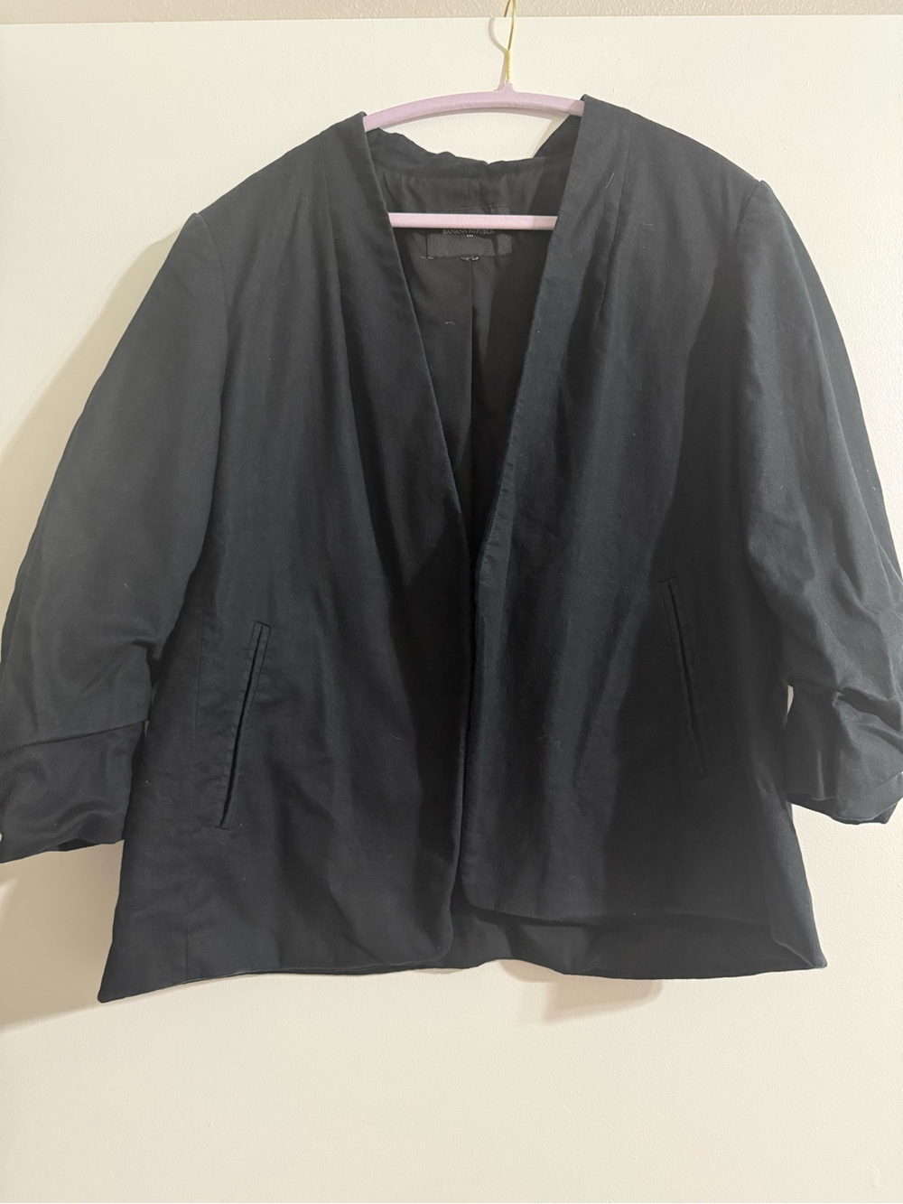 Banana Republic Linen Black Open-Front Women's Jacket